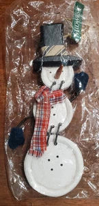 Vintage Midwest of Cannon Falls Ornament Jointed Wood Snowman - Picture 1 of 3