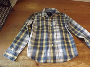 Jungen NAUTICA KARIERTES HEMD GRÖSSE 5-6 BLAU GELB WEISS - Bild 1 von 6