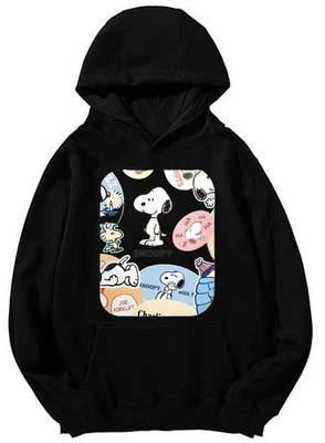 Sudadera con capucha Snoopy Sticker Bomb - Pullover Kawaii clásico Peanuts Charlie Brown Foto 1 de 2