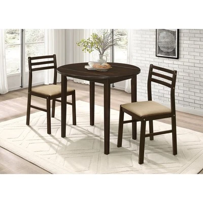 Bucknell 3-piece Dining Set with Drop Leaf Round - Image 1 of 4