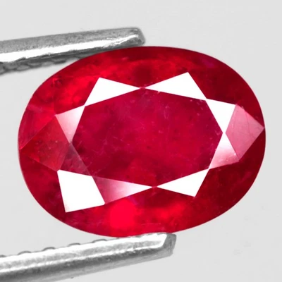 1.92Ct. Natural Gemstone Ruby Top Red Oval Madagascar Beautiful Sparkles Color! - Image 1 of 4