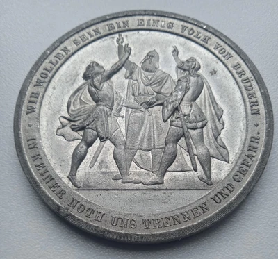 1863 SWISS SHOOTING MEDAL / MEDAILLE LA CHAUX-DE-FONDS SUISSE - Image 1 of 2