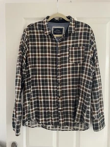 Brave Soul Ew Mens Blue Brown White Brush Cotton Checked Short Large  - Picture 1 of 2