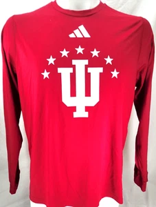 NEW Indiana Hoosiers Adidas Creator Long Sleeve Victory Red Tee Shirt Men's XL - Picture 1 of 9