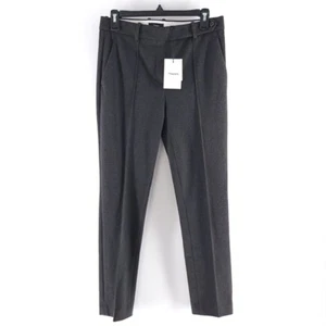 Theory Pintuck Pants Dark Charcoal Knit Twill H0926205 Womens Sz 4 - Picture 1 of 11