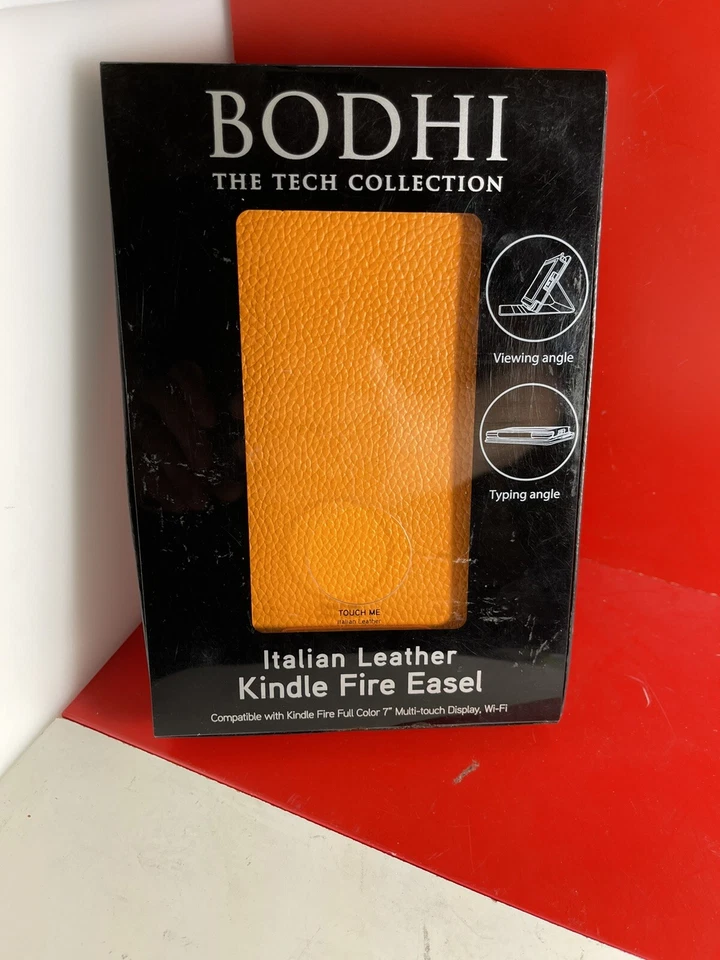 Jaqueta Bodhi Couro Italiano Kindle Fire 7” Livro Completo Capa Laranja Citrino - NOVA - Imagem 1 de 4