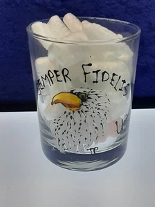 USMC / Eagle / Semper Fi, hand painted on Double Old Fashioned Glass - NEW - Picture 1 of 4