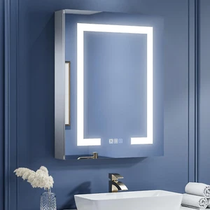 LED Lighted Bathroom Medicine Cabinet with Mirror, 24 X 30 Inch, Recessed or Sur - Picture 1 of 8