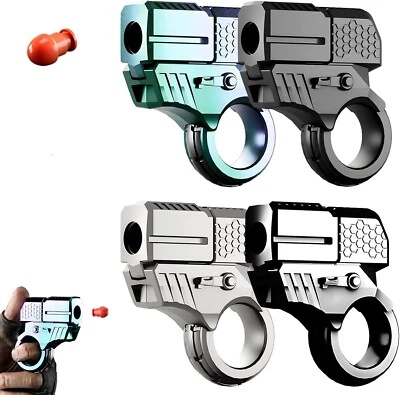 Mini Fingertip Spinner Launcher Shell Gun One-Touch Pop-Up Stress Relief Toy Gun - Image 1 of 4