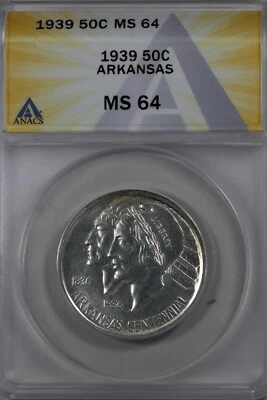 1939,39-D,39-S  .50 ANACS MS 64  ARKANSAS 3 COIN SET - Image 1 of 4