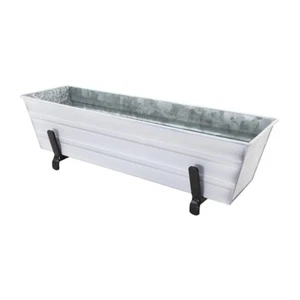 ACHLA Small Flower Box, Brackets for 2 x 6 Railings, Cape Cod White - C08W-K6 - Picture 1 of 1