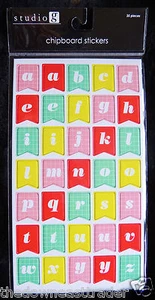 35pc Adhesive Chipboard Lower Case Alphabet Stickers Studio G c2014 1 Sheet NIP - Picture 1 of 1