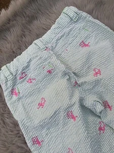 Lilli Pulitzer Pants Girls 12 Multicolor Striped Monkeys Seersucker Chino - Picture 1 of 3