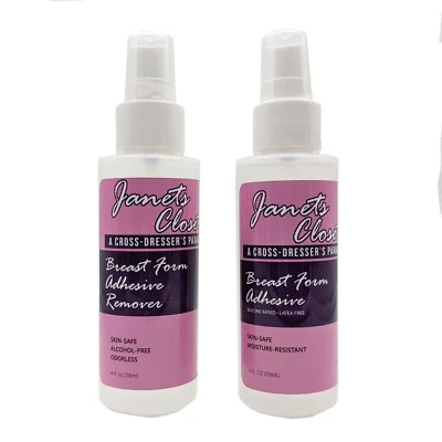 Janets Closet Medical Grade Breast Form Adhesive and Remover COMBO Made in USA - Image 1 of 4