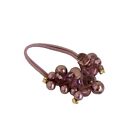 Crystals Pearls Hair Ponytail Holder Band - Purple Pearl