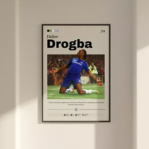 Poster Didier Drogba, arte Chelsea, stampa calcio regalo tifosi, arte Drogba Chelsea - Foto 1 di 10
