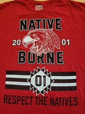 Native Borne Mens XL Red T-Shirt Eagle Logo, Navajo Tribal Tee, Ships Free - Image 1 of 4