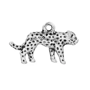 10 insoliti ciondoli con ciondolo tono argento antico a forma di leopardo - Foto 1 di 2