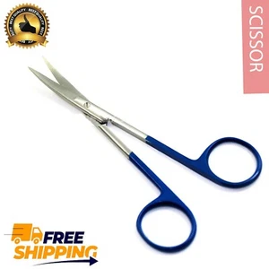 New IRIS Scissors 4.5" Blue Curved Sharp Micro Scissors SUPERCUT Scissor By TC - Picture 1 of 5