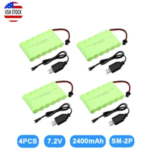 4x 7.2V 2400mAh Nimh AA Battery Pack Rechargeable For RC Car Toys w/ USB charger - Picture 1 of 9