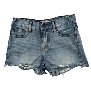 Free People Denim Shorts Women's Size 24 Blue Distressed Cut Off Frayed Hem - Picture 1 of 9