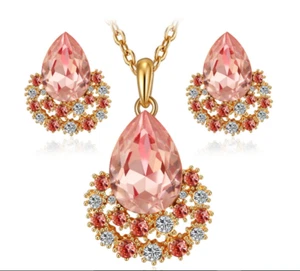 Womens Crystal Flower Necklace Bib Choker Chunky Statement Pendant Chain Jewelry - Picture 1 of 1