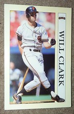 1991 Collectible Sport Art WILL CLARK Baseball Card NOTEPAD SAN FRANCISCO GIANTS