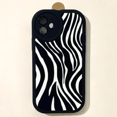 Zebra Print Case For iPhone 14 13 12 11 Pro Max Plus Mini XR XS X SE 8 7 Cover - Image 1 of 4