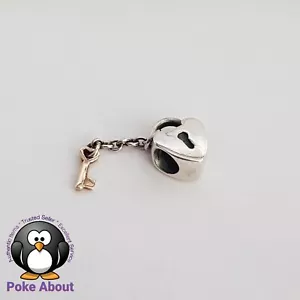 Genuine Pandora Two Tone Lock and Key Silver Love lock - Gold Key 790288 - Bild 1 von 7