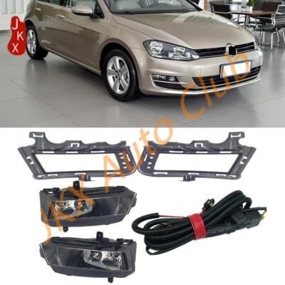 Front Bumpe Bezels Fog Lights w/ Cable Kit k For Volkswagen Golf 7 MK7 2013-2017 - Imagem 1 de 4