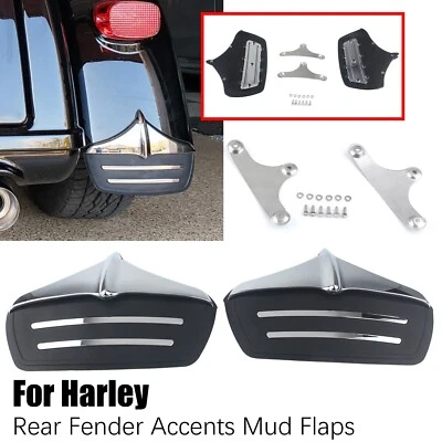 Rear Fender Accents Mud Flaps For Harley Trike Tri Glide Ultra Classic FLHTCUTG - Image 1 of 4