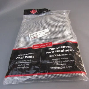 Ritz Houndstooth Check Baggy Chef Pants Size 3XL NEW Kitchen Wears Black & White - Imagen 1 de 6