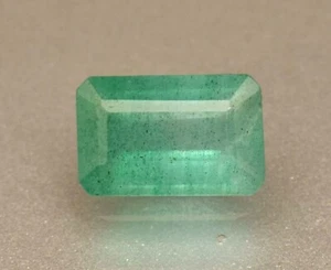 3.00 Ct Natural Zambian Emerald Faceted Emerald Cut Loose Certified Gemstone - Picture 1 of 5