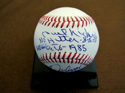PHIL NIEKRO BUTCH WYNEGAR 300 WIN YANKEES PITCHER CATCHER SIGNED BASEBALL JSA  - Image 1 of 3