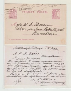 España Entero Postal Circulado Santiago Barcelona año 1932 (GH-918) - Imagen 1 de 1