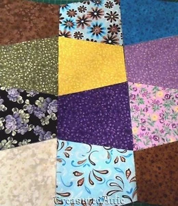 5" Quilting Fabric Tumbler Blocks 40 Precut Quilt Blocks/Squares 100% Cotton Lot - Picture 1 of 8