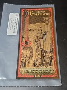 10 Nevada Goldback - Banconota Aurum Gold Foil (24k) - Foto 1 di 2