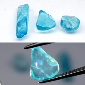 💎 5.53ct 3pcs Lot Polished Rough Natural Blue Apatite - Unheated, Africa Gems - Picture 1 of 4