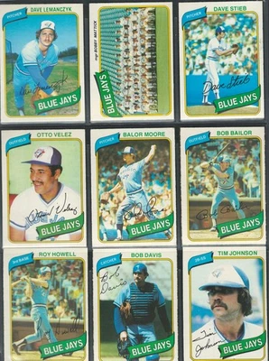 Tarjeta de novato 1980 O-Pee-Chee Toronto Blue Jays Dave Stieb #42 + lote de 22 tarjetas como nueva Foto 1 de 4