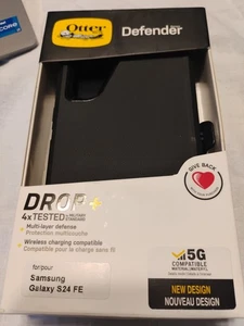 PHONE CASE, OTTER BOX DEFENDER for SAMSUNG GALAXY S24FE, BLACK, NOUVEAU DESIGN - Photo 1 sur 4