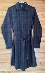 Eddie Bauer Travex kariertes Button-Down Reisehemd Kleid Damen Größe Medium neu mit Etikett - Bild 1 von 18