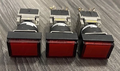 Alcoswitch 164TL Red Momentary Illuminated Push Button 250VAC 5A   **Lot of 3** - Image 1 of 4