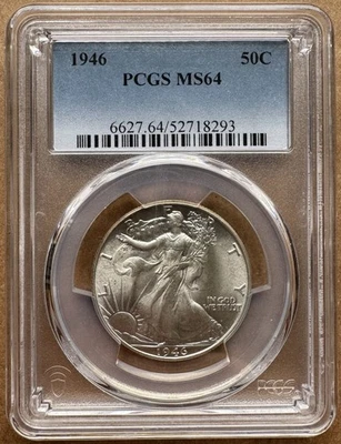 1946 50C PCGS MS 64 1946 WALKING LIBERTY HALF DOLLAR SILVER 50c - Image 1 of 2