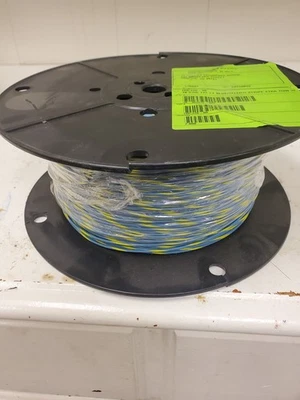 Alambre a rayas azul/amarillo 18 AWG TXL 2000 pies Foto 1 de 2