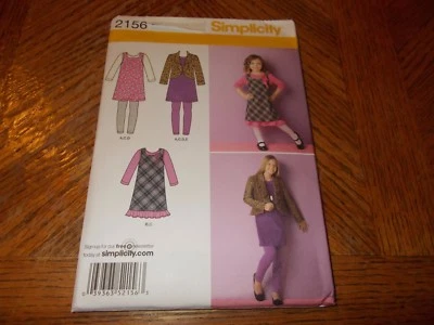 Jersey, vestido o top, chaqueta y leggings tejidos con patrón de simplicidad 2156 para niñas  Foto 1 de 2