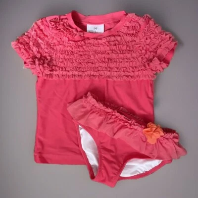 Купальник для девочек Hanna Andersson размер 4 низ и защита от сыпи с оборками - Изображение 1 из 4