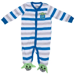 Star Wars The Mandalorian Grogu Happy & Cute Novelty Sleep and Play Footed Paja - Picture 1 of 8