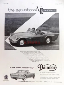 DAIMLER 'S.P.250' V8 1960 Sports Car Print : Original Auto Advert - Foto 1 di 1