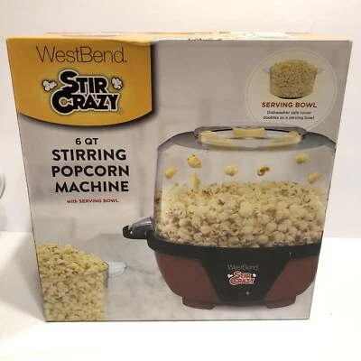 West Bend Stir Crazy 6 Quart Electric Popcorn Popper Model 82505, New in Box - Image 1 of 4