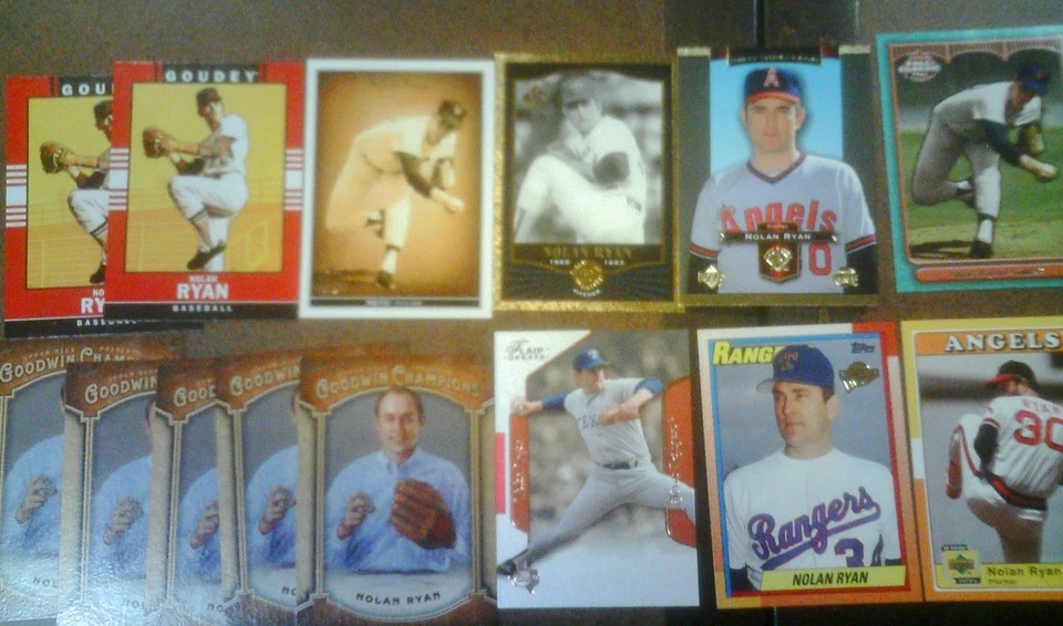 Goodwin Champions 2014 cubierta superior 5 quilates Nolan Ryan + 2 Goudey + Flair Greats + 6 Foto 1 de 1